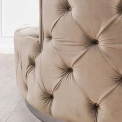 Frankfurt Loveseat - Taupe - Silver Base 12 Frankfurt Loveseat - Taupe - Silver Base -Furniture Sale Store taupe detail 1 web