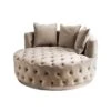 Frankfurt Loveseat - Taupe - Silver Base 1 Frankfurt Loveseat - Taupe - Silver Base -Furniture Sale Store taupe front cutout web