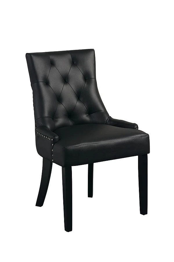 Torino Dining Chair With Back Ring - Black PU Leather 5 Torino Dining Chair With Back Ring - Black PU Leather - Image 3
