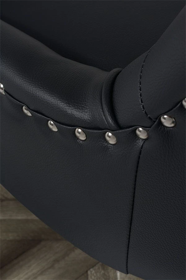 Torino Dining Chair With Back Ring - Black PU Leather 8 Torino Dining Chair With Back Ring - Black PU Leather - Image 6