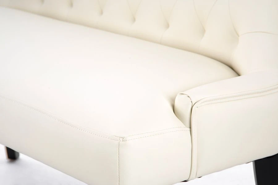 Torino Bench – Cream Faux Leather – Black Legs 8 Torino Bench – Cream Faux Leather – Black Legs - Image 6