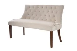 Torino Bench – Taupe – Walnut Legs