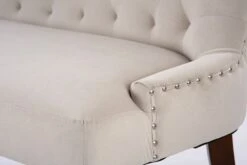 Torino Bench – Taupe – Walnut Legs -Furniture Sale Store torino bench taupe detail 2 web