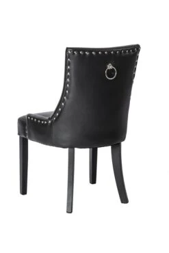 Torino Dining Chair With Back Ring - Black PU Leather