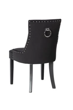 Torino Dining Chair With Back Ring - Black Velvet - Legs In Black Finish