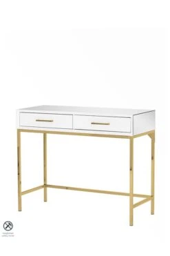 Trio White And Champagne Gold Console Table