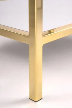Trio White And Champagne Gold Bedside Table -Furniture Sale Store trio white brass leg web