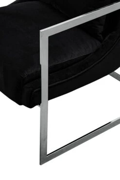 Vantagio Lounge Chair - Black - Silver Base -Furniture Sale Store vantiago loung chair 820 web black 2