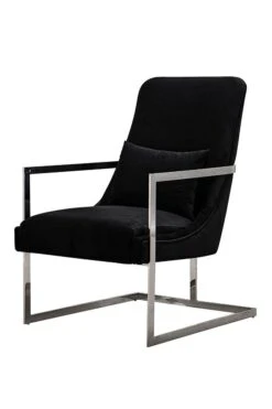 Vantagio Lounge Chair - Black - Silver Base -Furniture Sale Store vantiago loung chair 820 web black 4