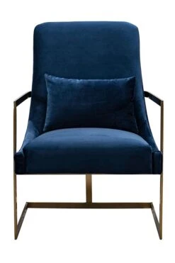 Vantagio Lounge Chair - Navy Blue - Brushed Gold Base -Furniture Sale Store vantiago loung chair 824 web navy blue 1