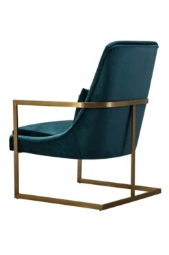 Vantagio Lounge Chair - Peacock - Brushed Gold Base