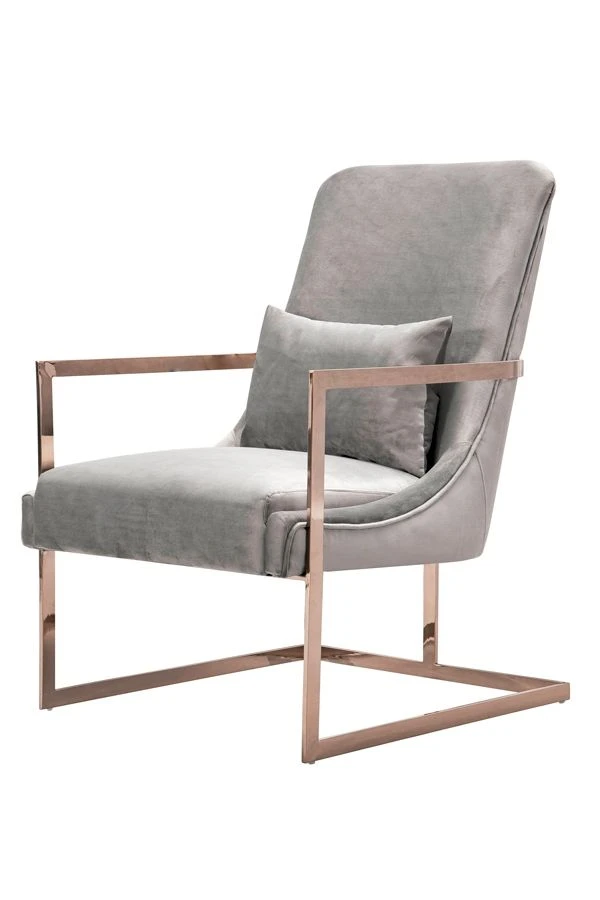 Vantagio Lounge Chair - Dove Grey - Rose Gold Base 7 Vantagio Lounge Chair - Dove Grey - Rose Gold Base - Image 5