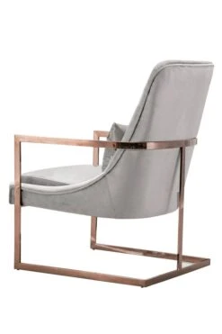Vantagio Lounge Chair - Dove Grey - Rose Gold Base