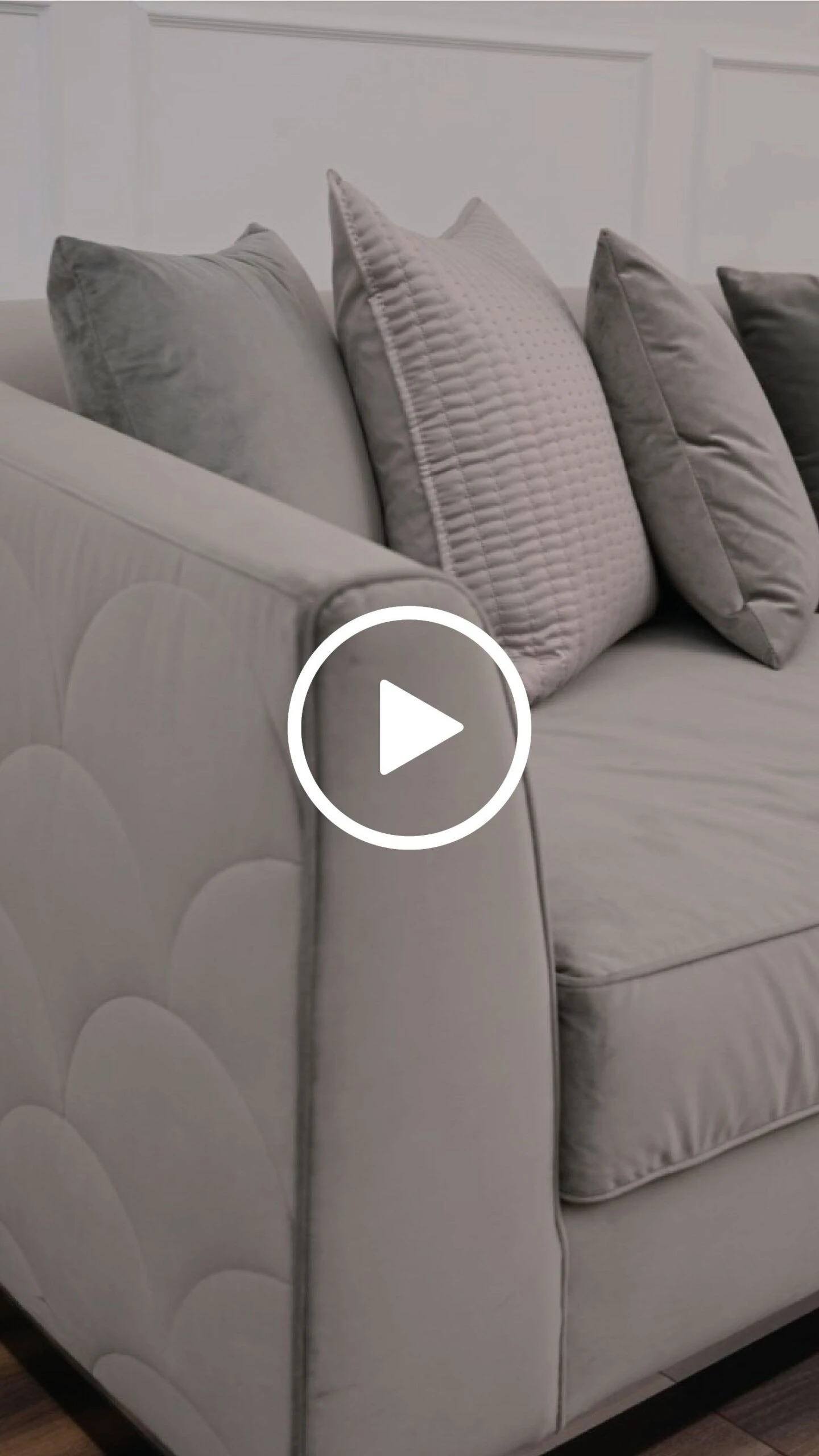 Pino Three Seat Sofa - Dove Grey - Silver Base 4 Pino Three Seat Sofa - Dove Grey - Silver Base - Image 2