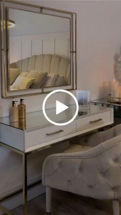 Trio White And Champagne Gold Console Table -Furniture Sale Store video play portrait trio brass 377 670 web