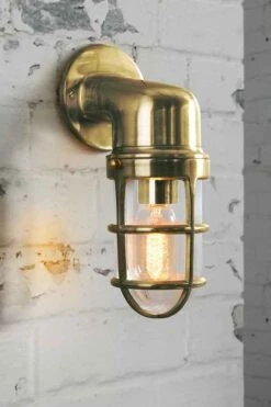 Tristan Industrial Brass Wall Light