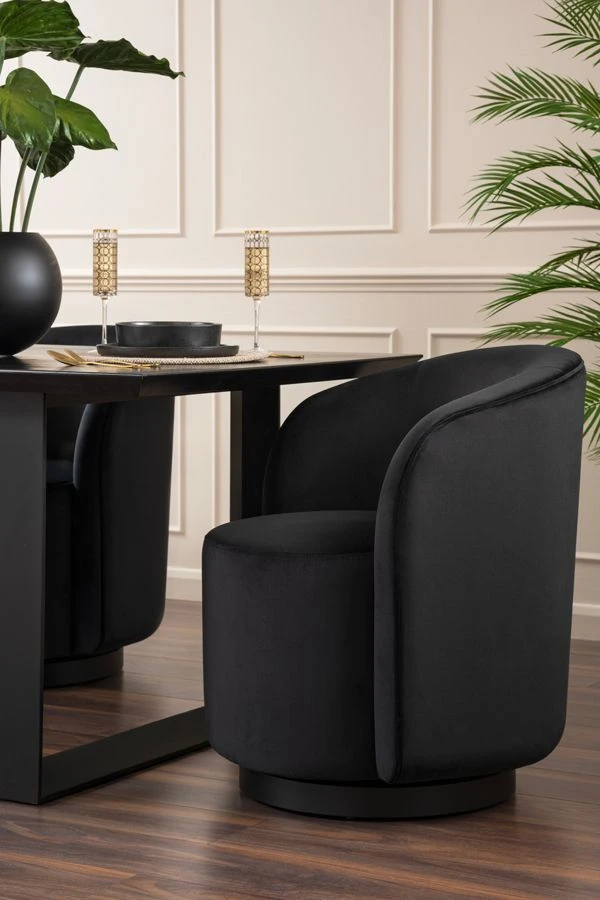 West End Swivel Dining Chair - Black - Black Base 4 West End Swivel Dining Chair - Black - Black Base - Image 2