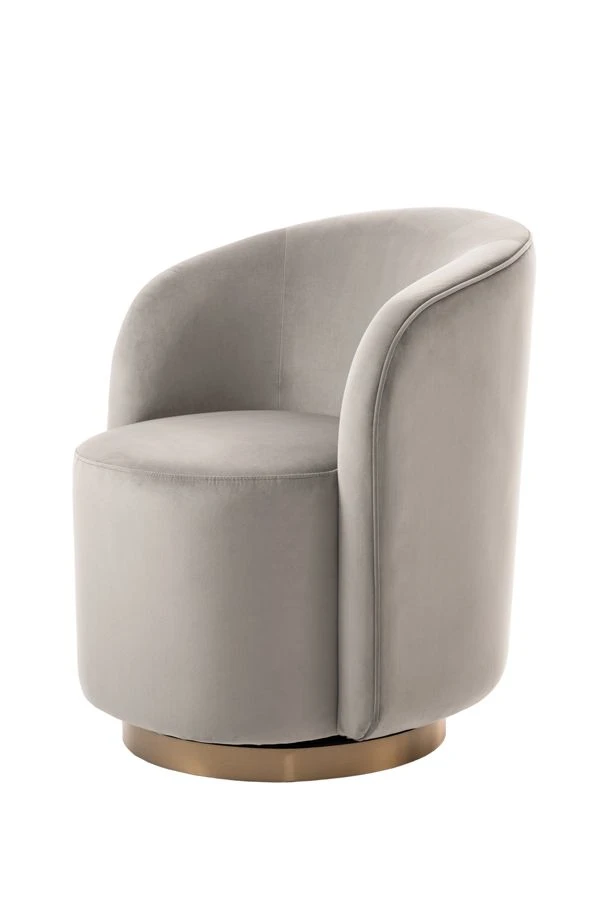 West End Swivel Dining Chair - Dove Grey - Brass Base 3 West End Swivel Dining Chair - Dove Grey - Brass Base