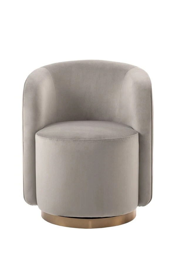 West End Swivel Dining Chair - Dove Grey - Brass Base 4 West End Swivel Dining Chair - Dove Grey - Brass Base - Image 2