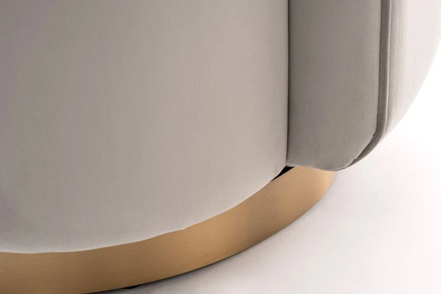 West End Swivel Dining Chair - Dove Grey - Brass Base 7 West End Swivel Dining Chair - Dove Grey - Brass Base - Image 5