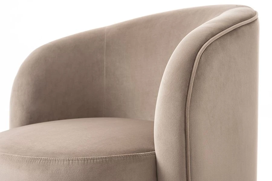 West End Swivel Dining Chair - Taupe - Brass Base 6 West End Swivel Dining Chair - Taupe - Brass Base - Image 4