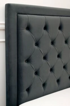 Zeno Upholstered Bed Grey-Blue -Furniture Sale Store zeno bed grey blue headboard web