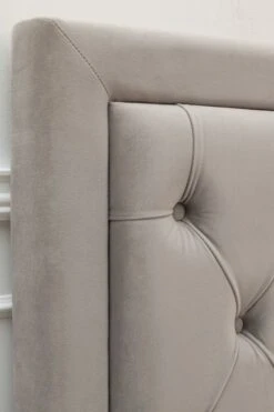 Zeno Upholstered Bed Feather Grey -Furniture Sale Store zeno bed grey headboard 2 web