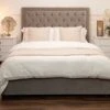 Zeno Upholstered Bed Feather Grey -Furniture Sale Store zeno bed grey web