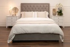 Zeno Upholstered Bed Feather Grey